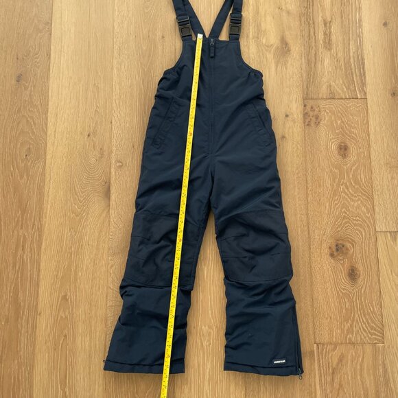 Lands’ End Snow Bibs Kids 7 Navy Blue Squall Waterproof Insulated Iron Knee Ski - Picture 6 of 14